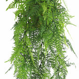 Artificial Hanging Lace Fern Vivid Green Garland Bush UV Resistant and Fire Rated 10cm Wide x 75cm Long