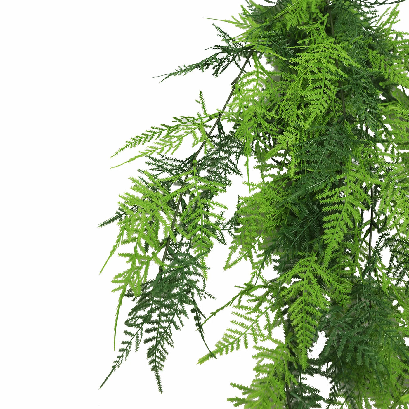 Artificial Hanging Lace Fern Vivid Green Garland Bush UV Resistant and Fire Rated 10cm Wide x 75cm Long