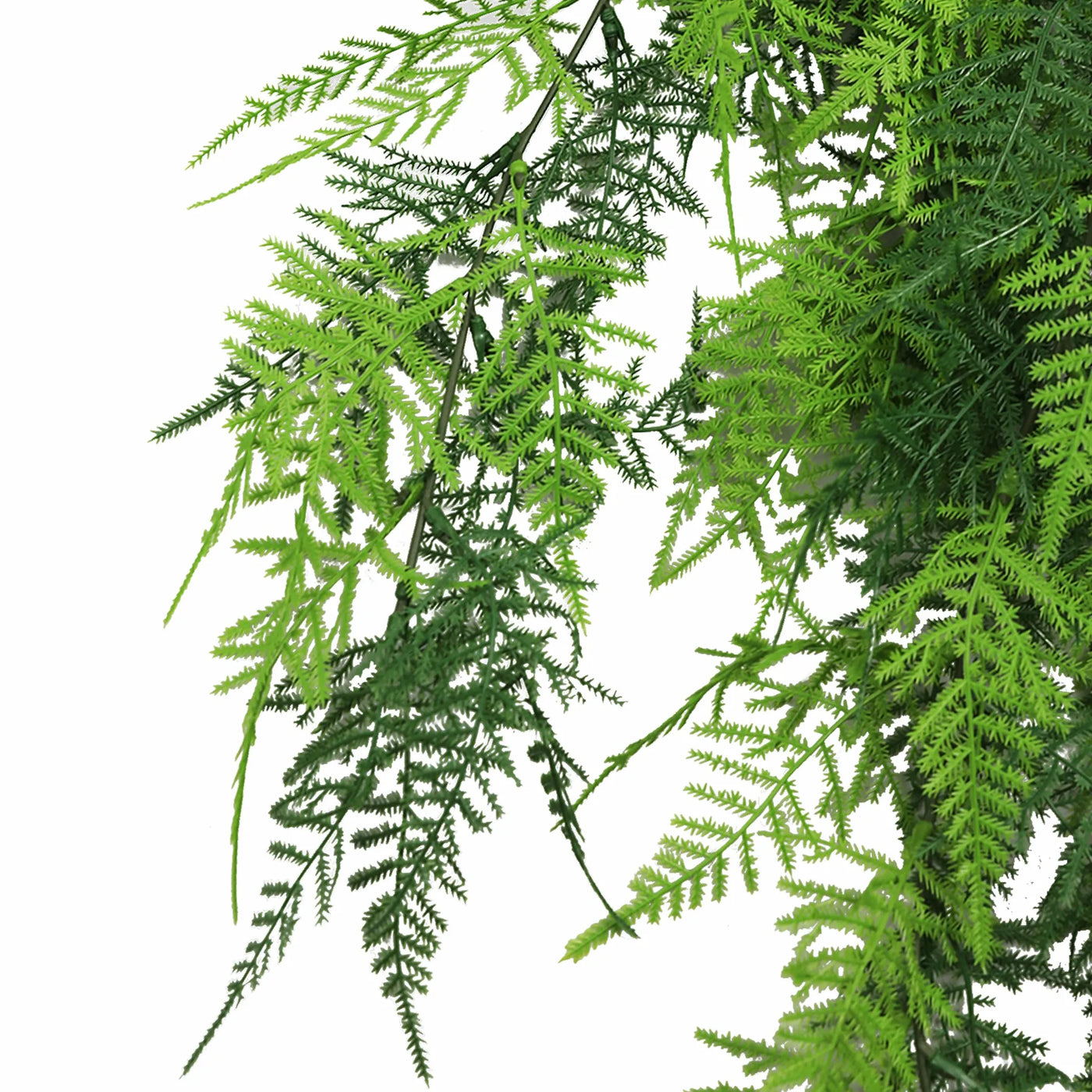 Artificial Hanging Lace Fern Vivid Green Garland Bush UV Resistant and Fire Rated 10cm Wide x 75cm Long