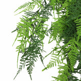 Artificial Hanging Lace Fern Vivid Green Garland Bush UV Resistant and Fire Rated 10cm Wide x 75cm Long