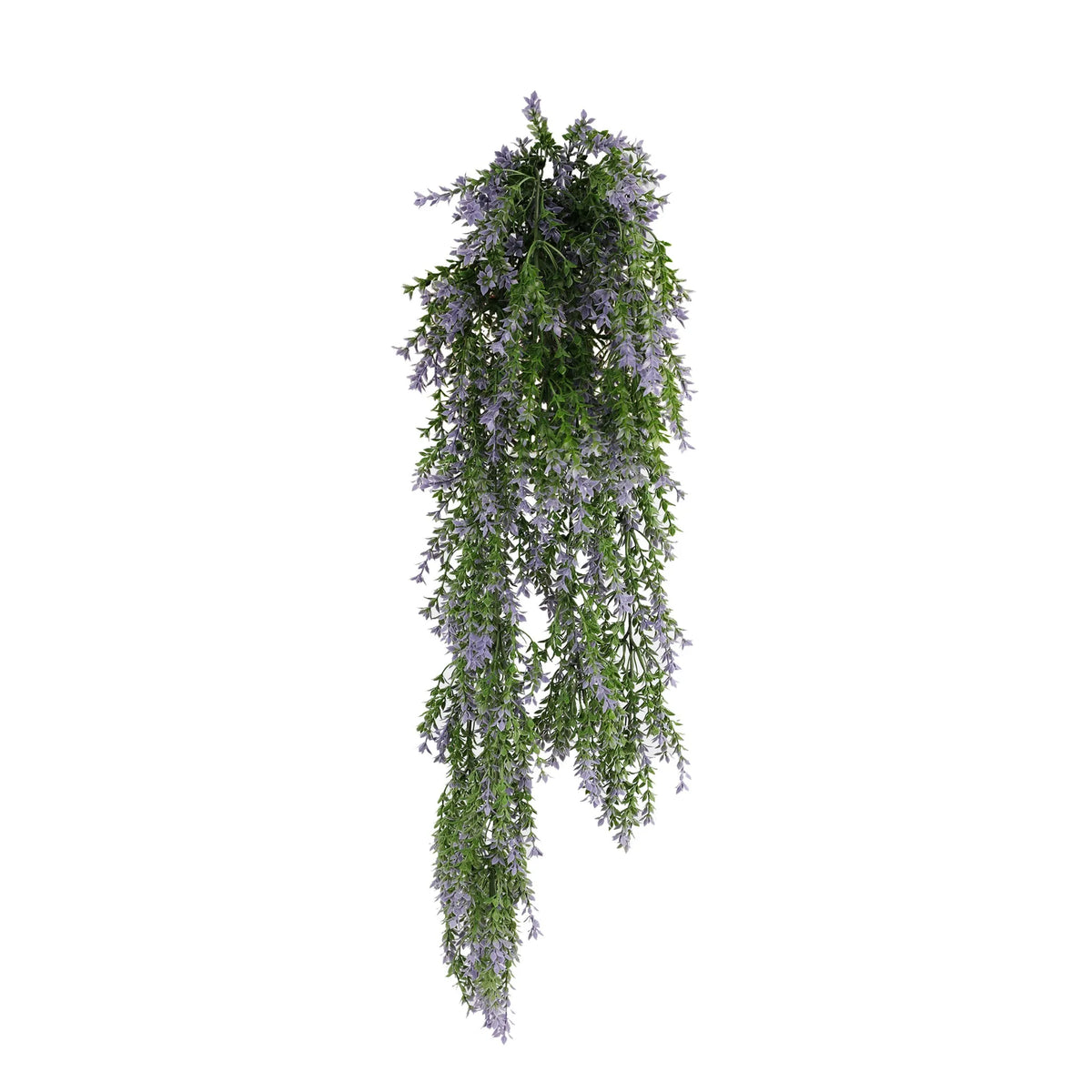 Artificial Hanging Purple and Green Willow Leaf Garland Bush UV Resistant and Fire Rated 20cm Wide x 75cm Long