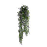 Artificial Hanging Purple and Green Willow Leaf Garland Bush UV Resistant and Fire Rated 20cm Wide x 75cm Long