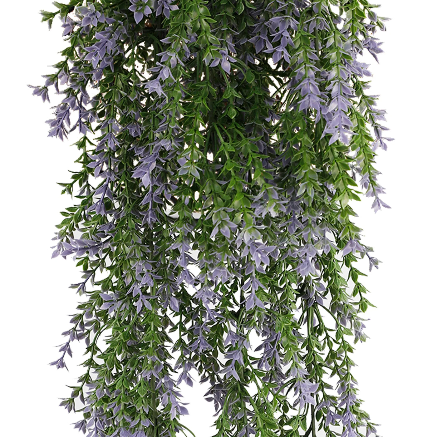 Artificial Hanging Purple and Green Willow Leaf Garland Bush UV Resistant and Fire Rated 20cm Wide x 75cm Long