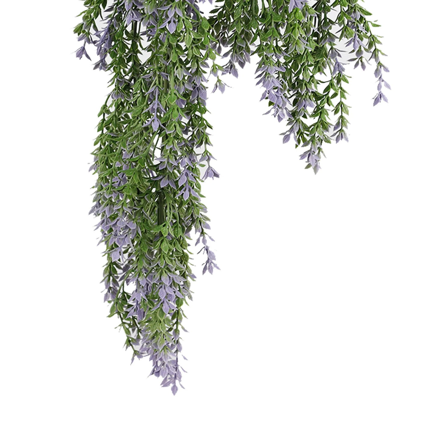 Artificial Hanging Purple and Green Willow Leaf Garland Bush UV Resistant and Fire Rated 20cm Wide x 75cm Long