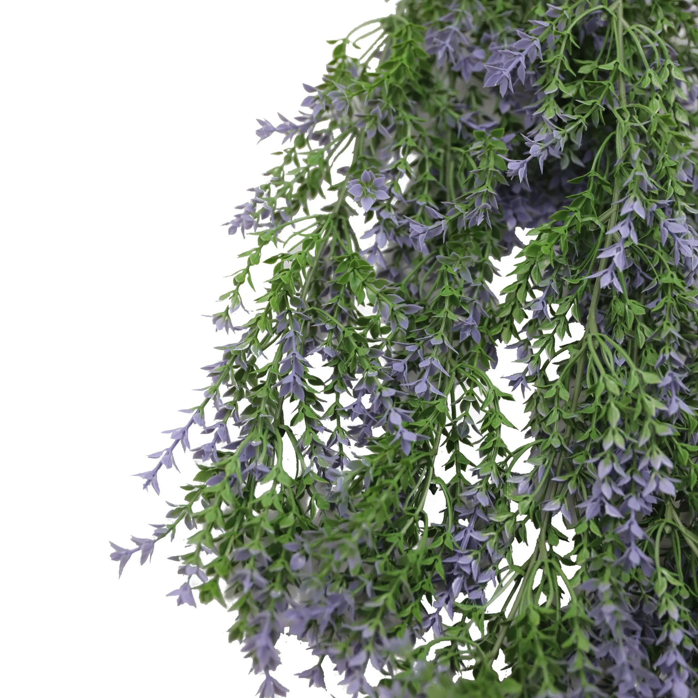 Artificial Hanging Purple and Green Willow Leaf Garland Bush UV Resistant and Fire Rated 20cm Wide x 75cm Long