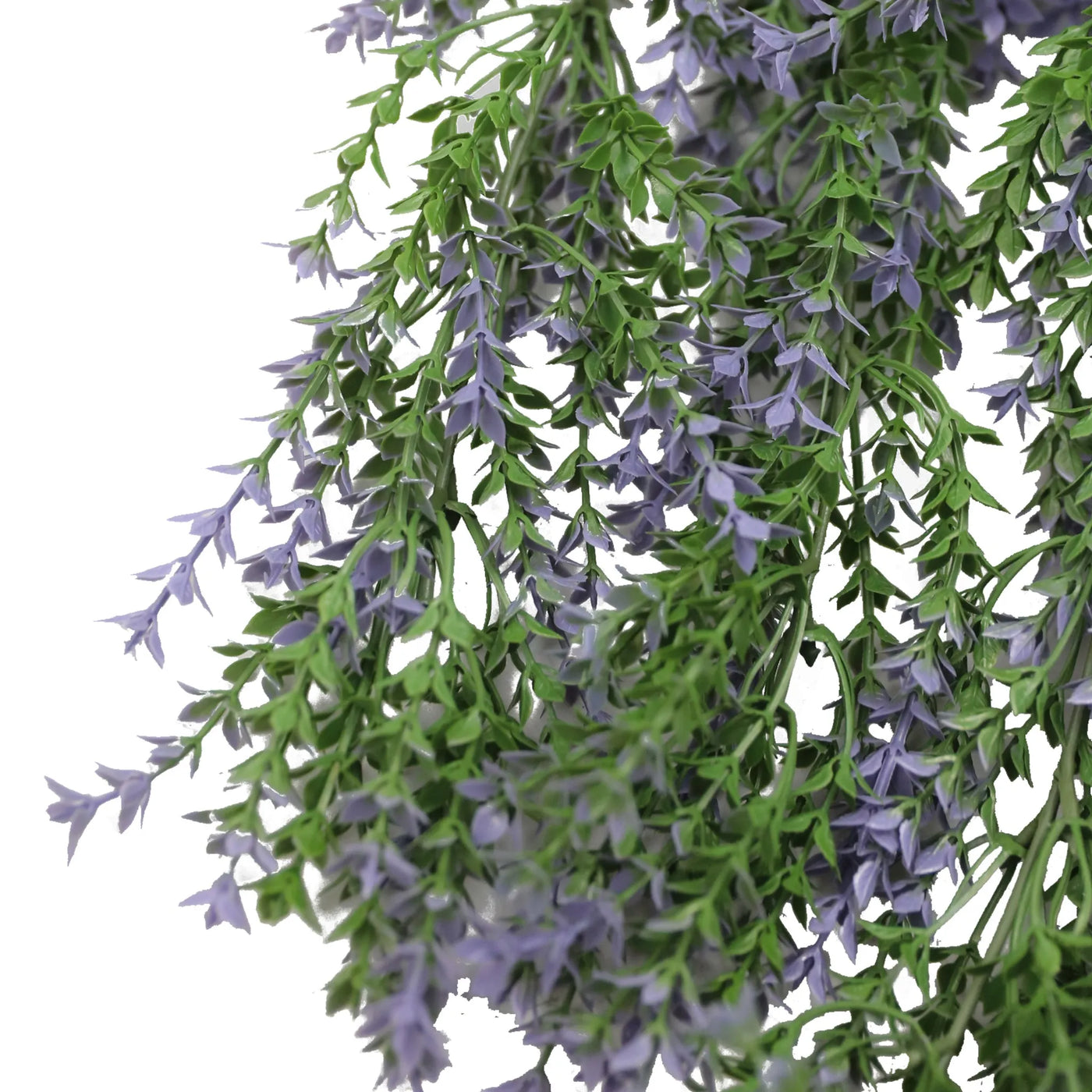 Artificial Hanging Purple and Green Willow Leaf Garland Bush UV Resistant and Fire Rated 20cm Wide x 75cm Long