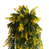 Artificial Hanging Yellow and Green Willow Leaf Garland Bush UV Resistant and Fire Rated 20cm Wide x 75cm Long