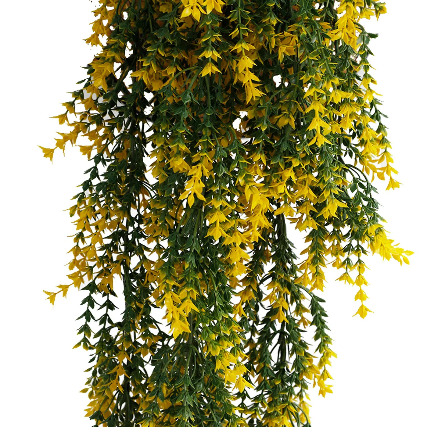Artificial Hanging Yellow and Green Willow Leaf Garland Bush UV Resistant and Fire Rated 20cm Wide x 75cm Long