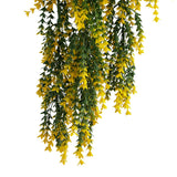 Artificial Hanging Yellow and Green Willow Leaf Garland Bush UV Resistant and Fire Rated 20cm Wide x 75cm Long