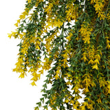 Artificial Hanging Yellow and Green Willow Leaf Garland Bush UV Resistant and Fire Rated 20cm Wide x 75cm Long