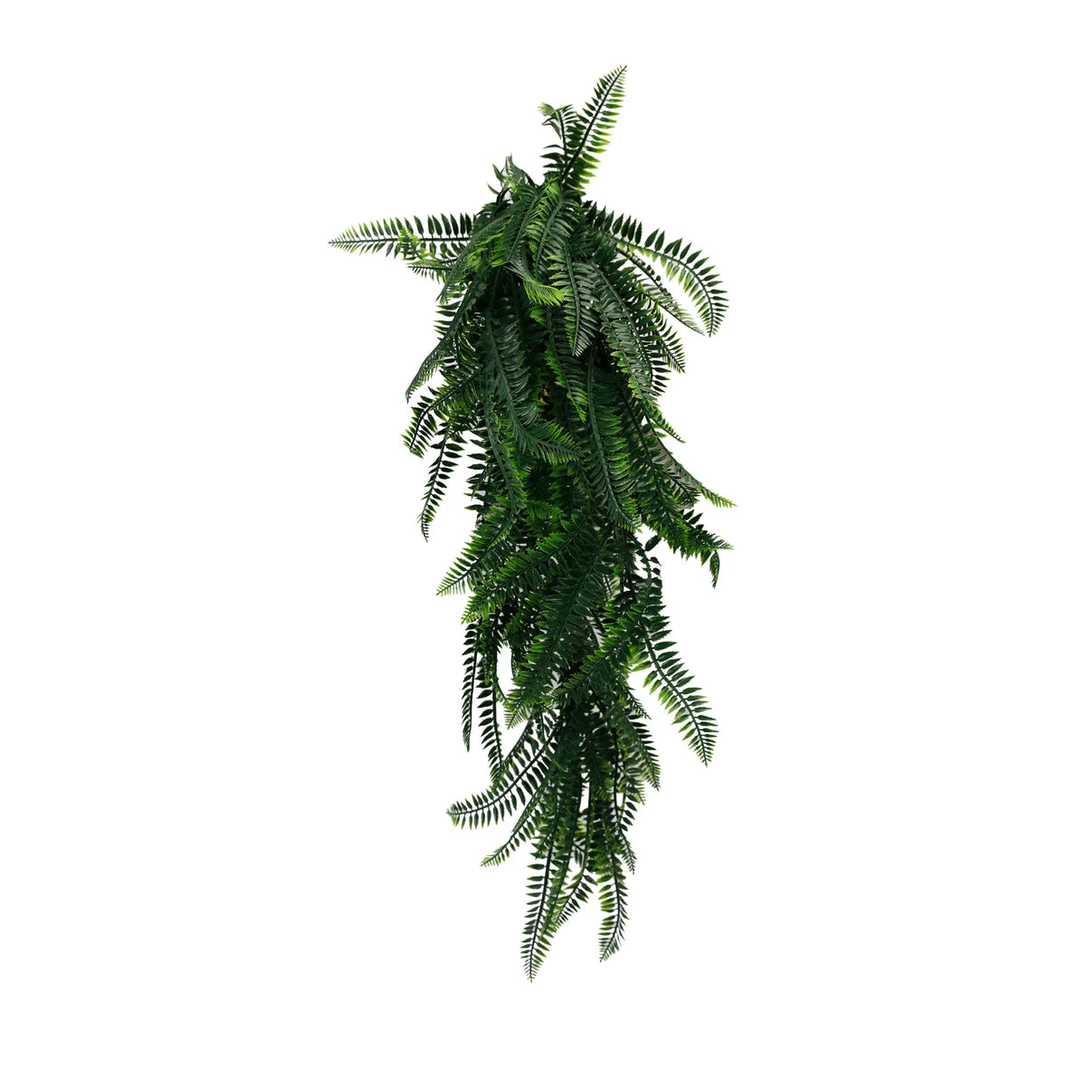 Artificial Hanging Dense Boston Fern Garland Bush UV Resistant and Fire Rated 27cm Wide x 94cm Long - Designer Plants