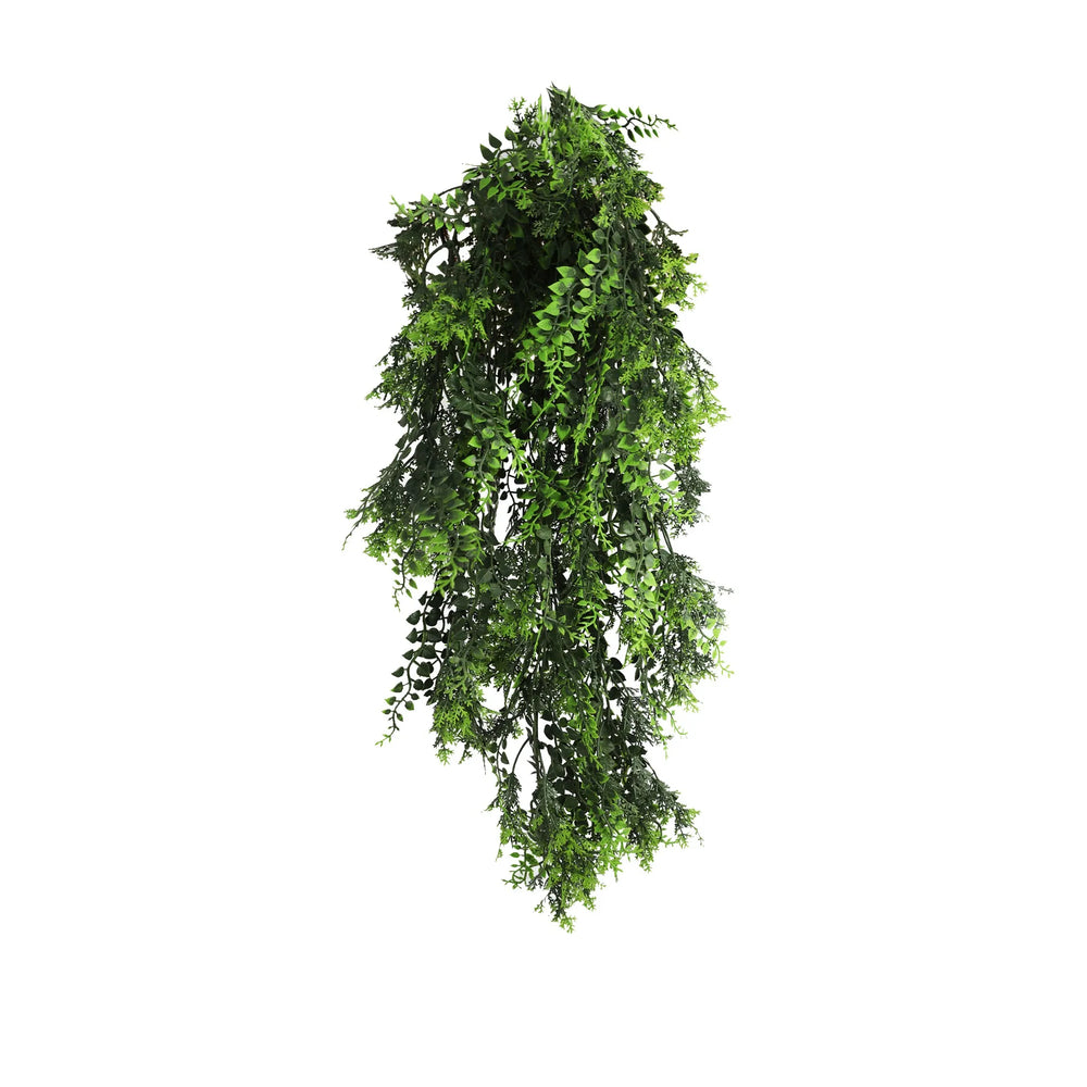 Artificial Hanging Mediterranean Fern Vine UV Resistant and Fire Rated 22cm x 76cm - Designer Plants