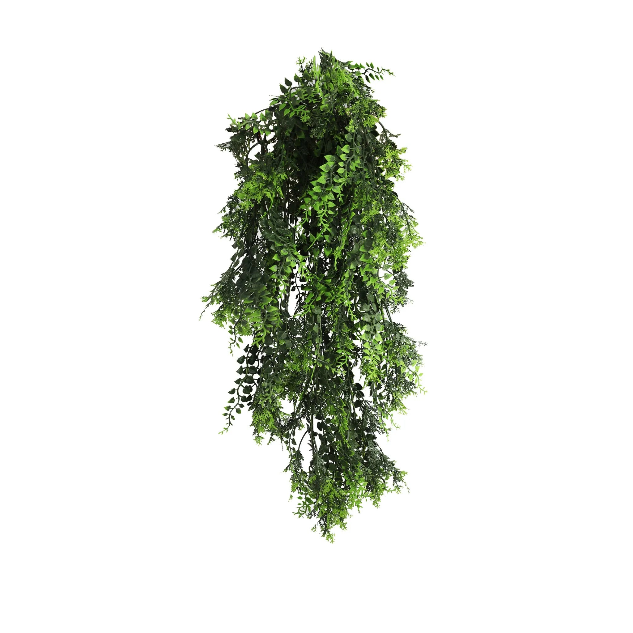 Artificial Hanging Mediterranean Fern Vine UV Resistant and Fire Rated 22cm x 76cm - Designer Plants