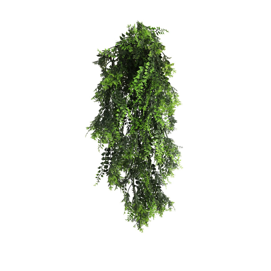 Artificial Hanging Mediterranean Fern Vine UV Resistant and Fire Rated 22cm x 76cm - Designer Plants