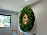 Artificial Green Wall Disc Art 150cm Dense Green Sensation (Fresh White)