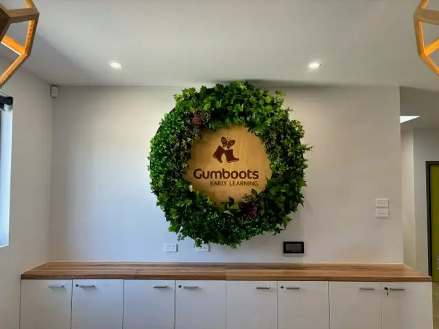 Artificial Green Wall Disc Art 150cm Dense Green Sensation (Fresh White)