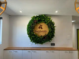 Artificial Green Wall Disc Art 150cm Dense Green Sensation (Fresh White)