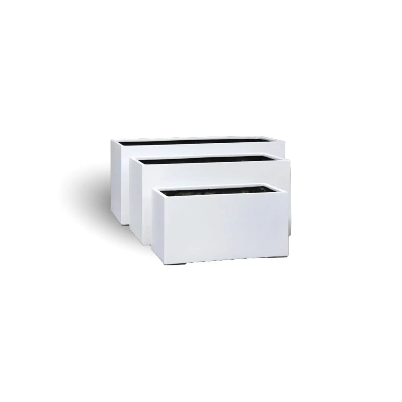 Luxury Rectangular Trough Planter Set of 3 | Matt White | Premium Pot Range