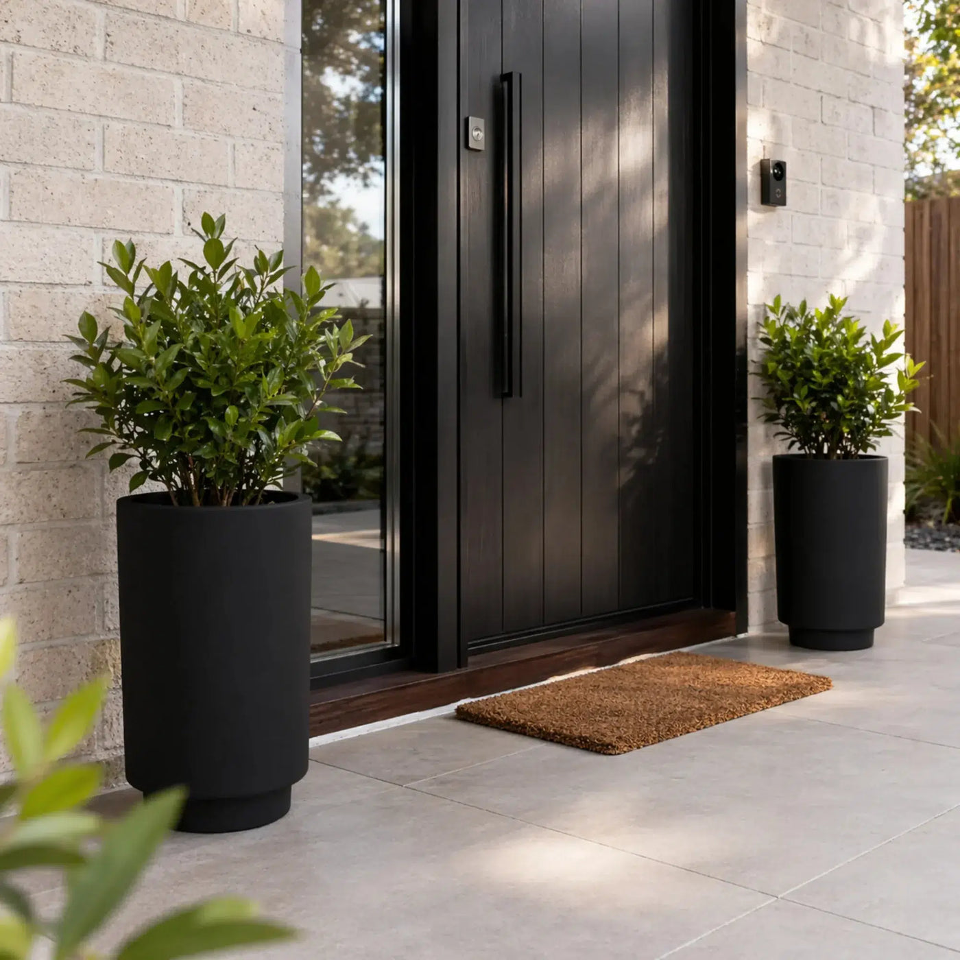 Luxury Cylinder Planter 40cm Matt Black Premium Pot Range