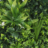 Slimline Flowering White Artificial Green Wall Disc UV Resistant 75cm (Black Frame)