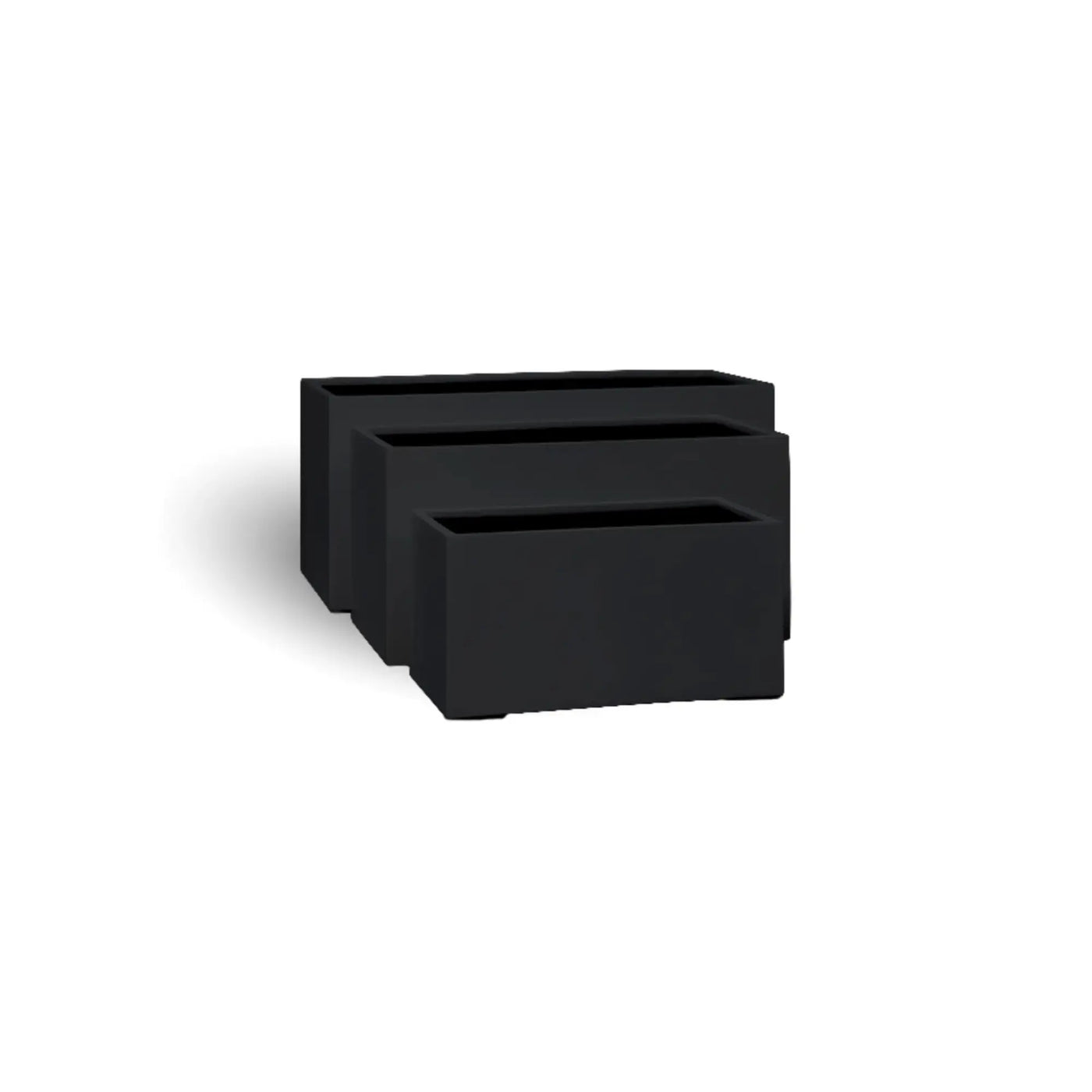 Luxury Rectangular Trough Planter Set of 3 | Matt Black | Premium Pot Range