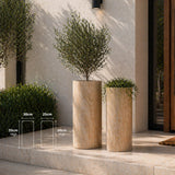 2 Sizes - Luxury Marble Tall Cylinder Planter | Premium Pot Range