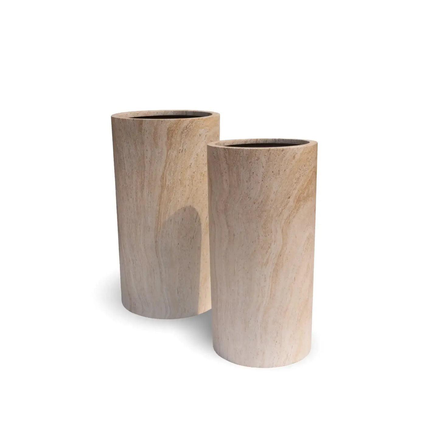 2 Sizes - Luxury Marble Tall Cylinder Planter | Premium Pot Range