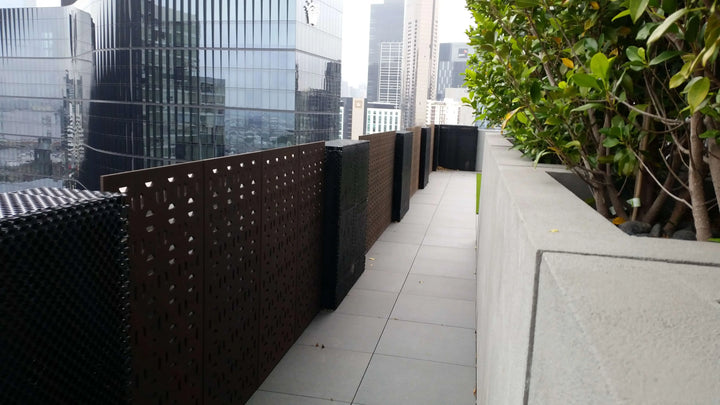Before – Penthouse apartment where fake photinia hedge panels were installed