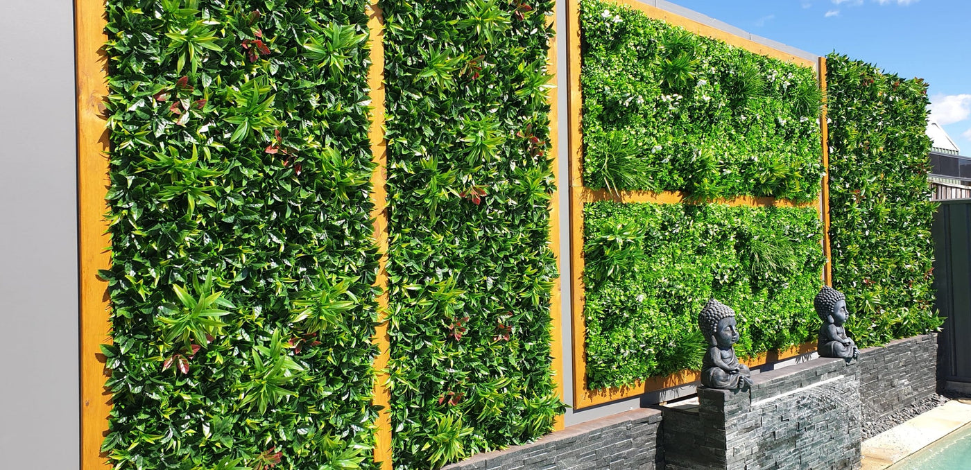 Dense Green Meadows Vertical Garden / Green Wall UV Resistant 1m x 1m