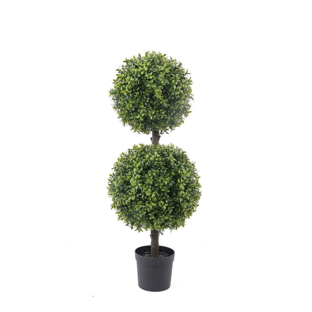 artificial two ball topiary tree 83cm - full view