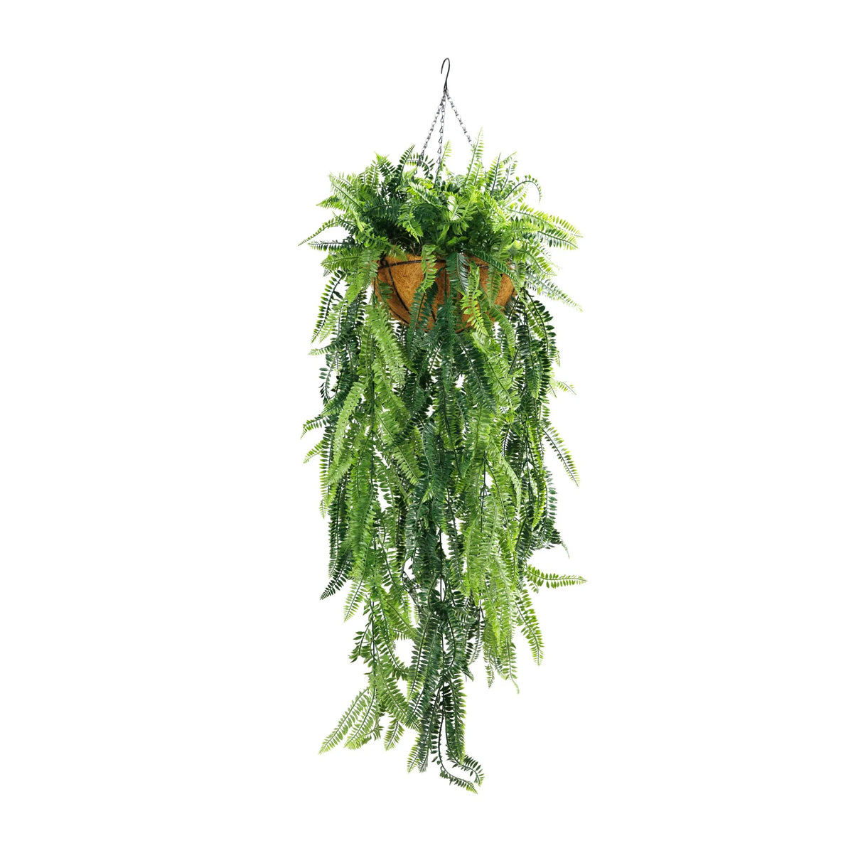 Artificial Hanging Fern Basket UV Resistant 45cm x 125cm - Designer Plants