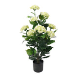 artificial white hydrangea tree - full view