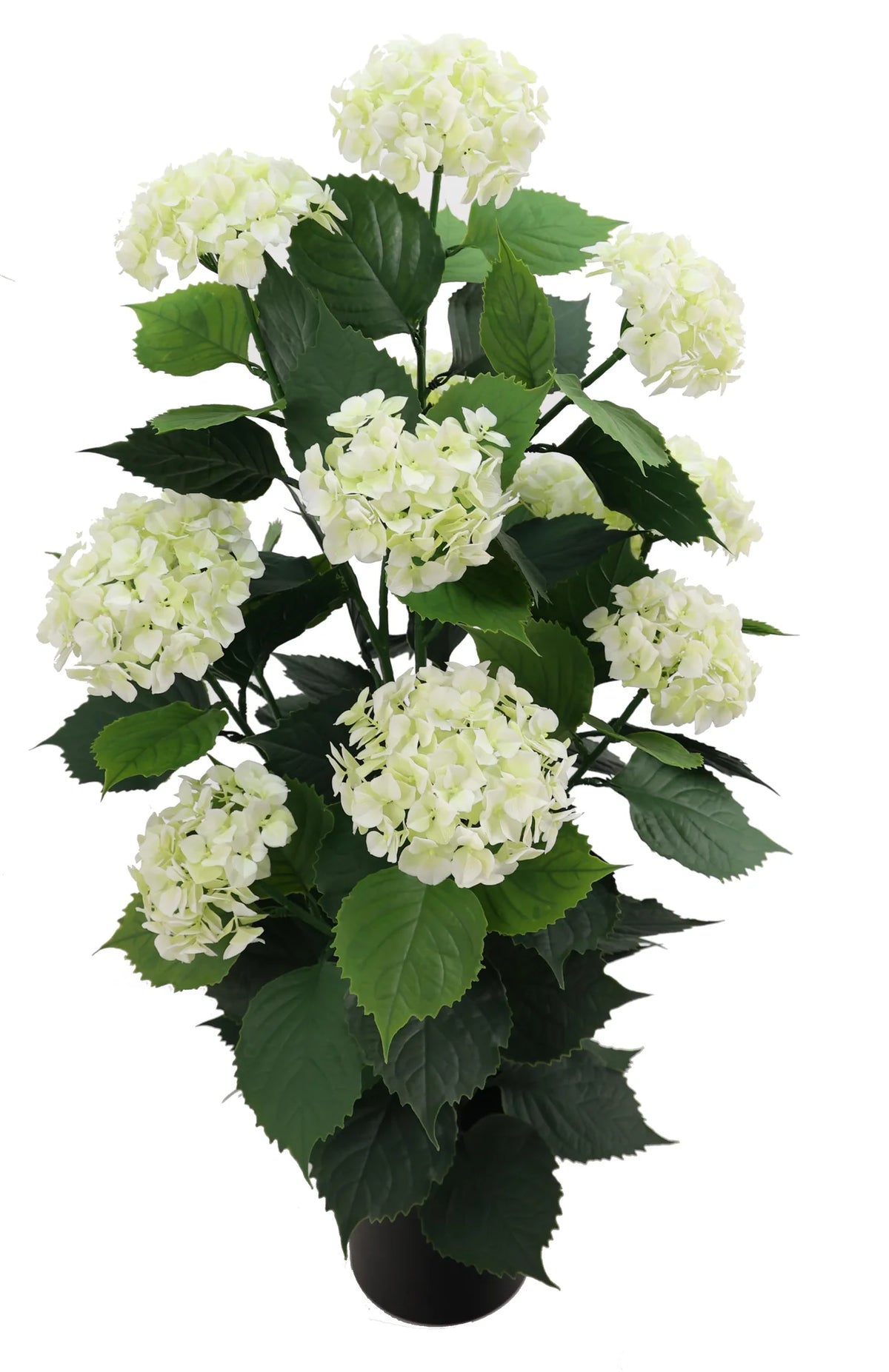 artificial white hydrangea tree - side view