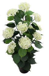 artificial white hydrangea tree - side view