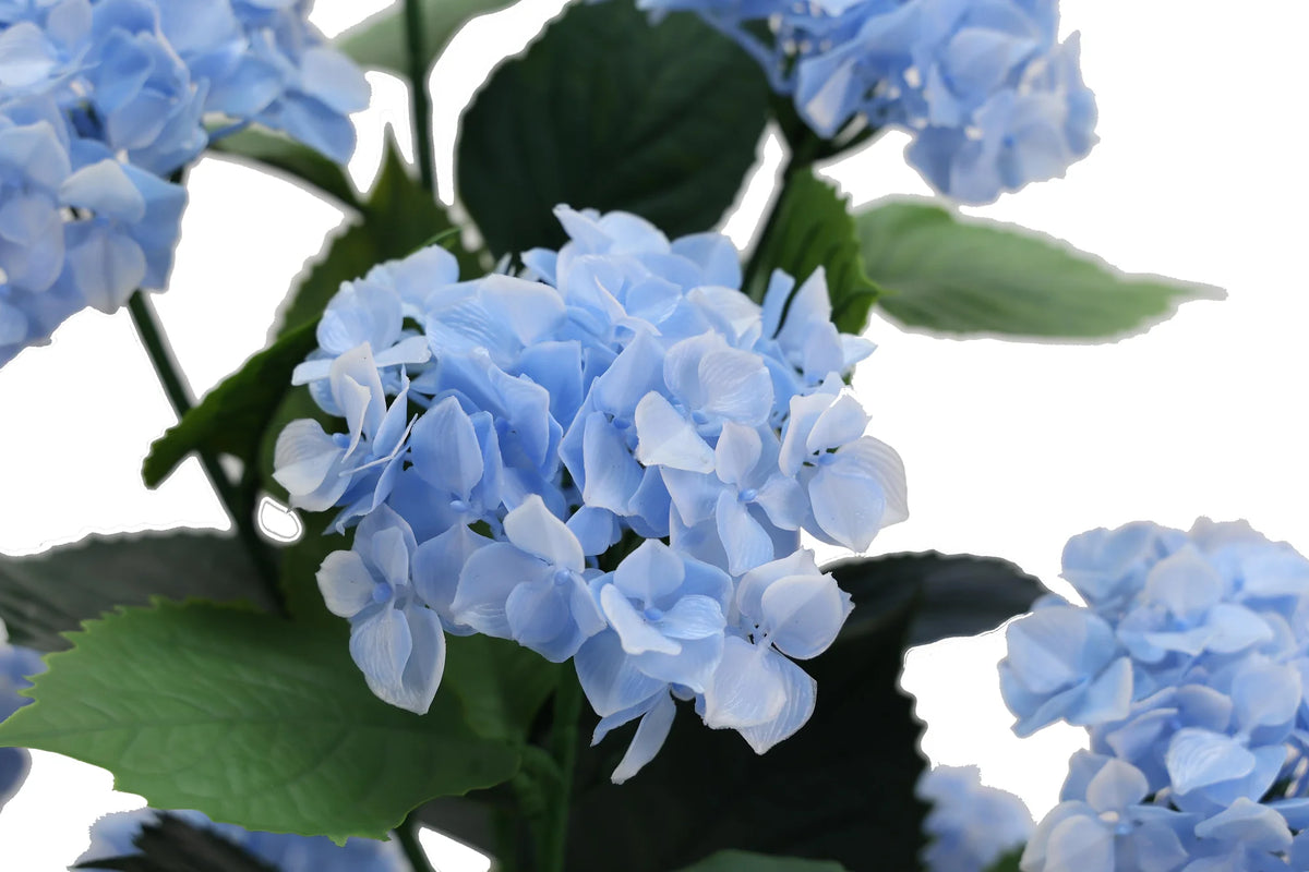 artificial blue hydrangea tree - flower detail