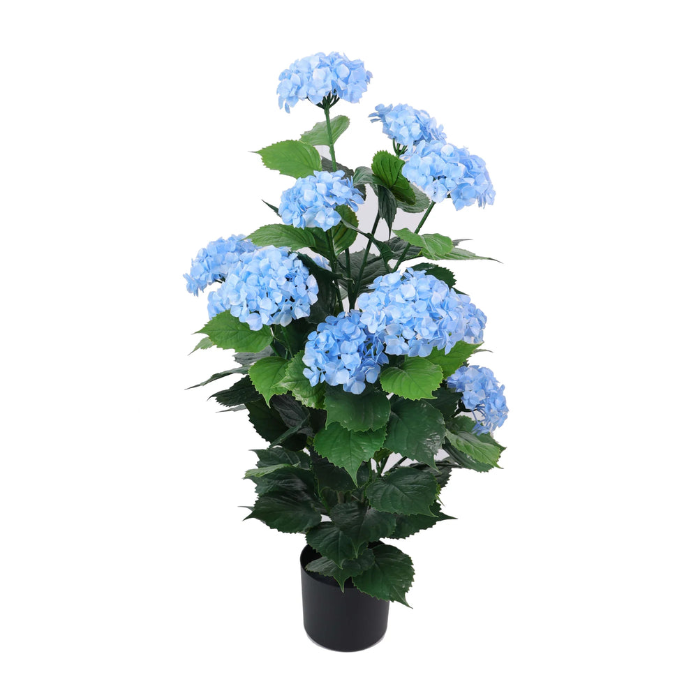 artificial blue hydrangea tree - full view