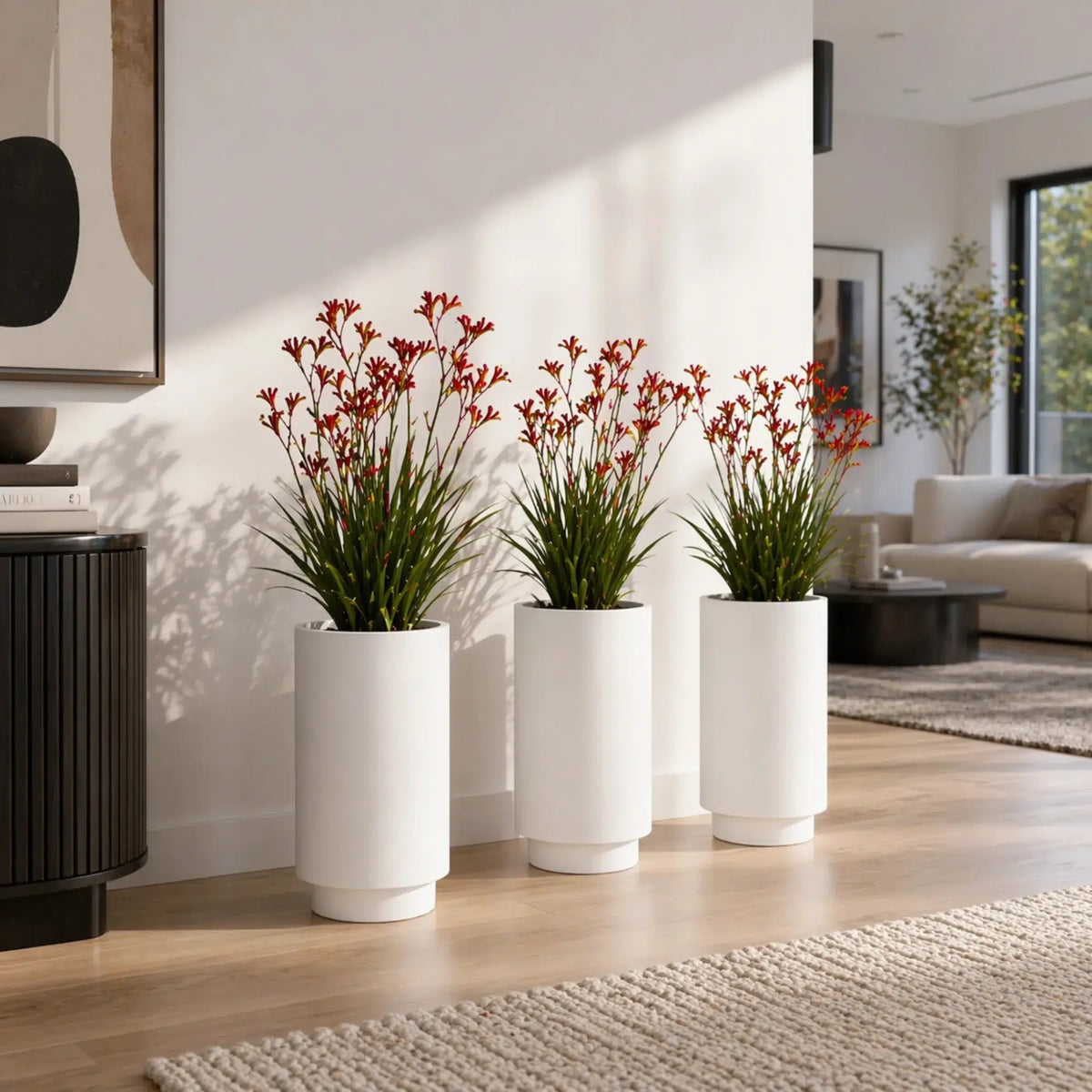 Luxury Cylinder Planter 40cm Matt White Premium Pot Range