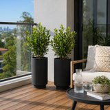 Luxury Cylinder Planter 40cm Matt Black Premium Pot Range