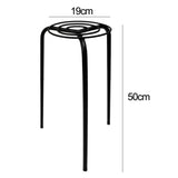 Durable circular metal plant pot riser insert 50cm with dimensions, 20cm top diameter, 24cm base diameter, 50cm height