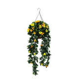 Artificial Hanging Basket Orange and Yellow Bouganvillea 30cm x 80cm Long UV Resistant - Designer Plants