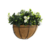 Artificial Wall Basket - Flowering White Jasmine Basket 20cm x 35cm Long UV Resistant - Designer Plants