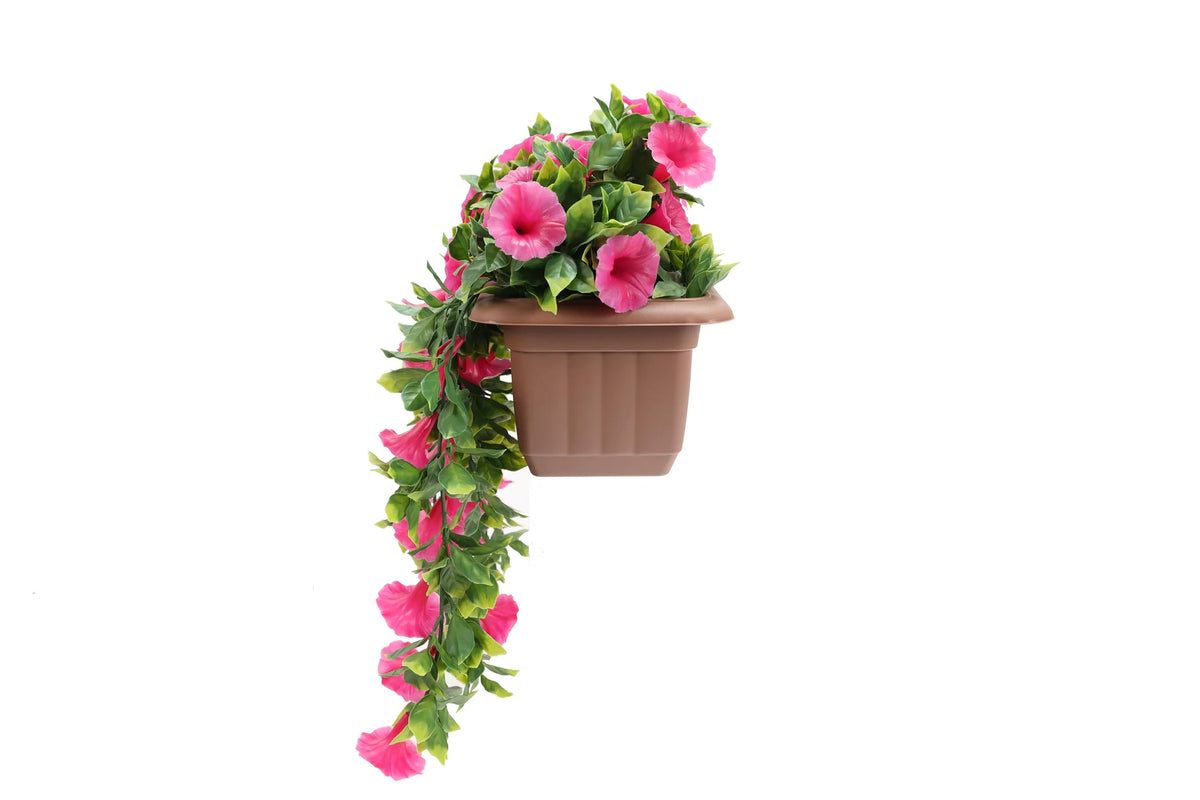 artificial pink petunia window box 50cm - left side