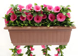 artificial pink petunia window box 50cm - planter detail