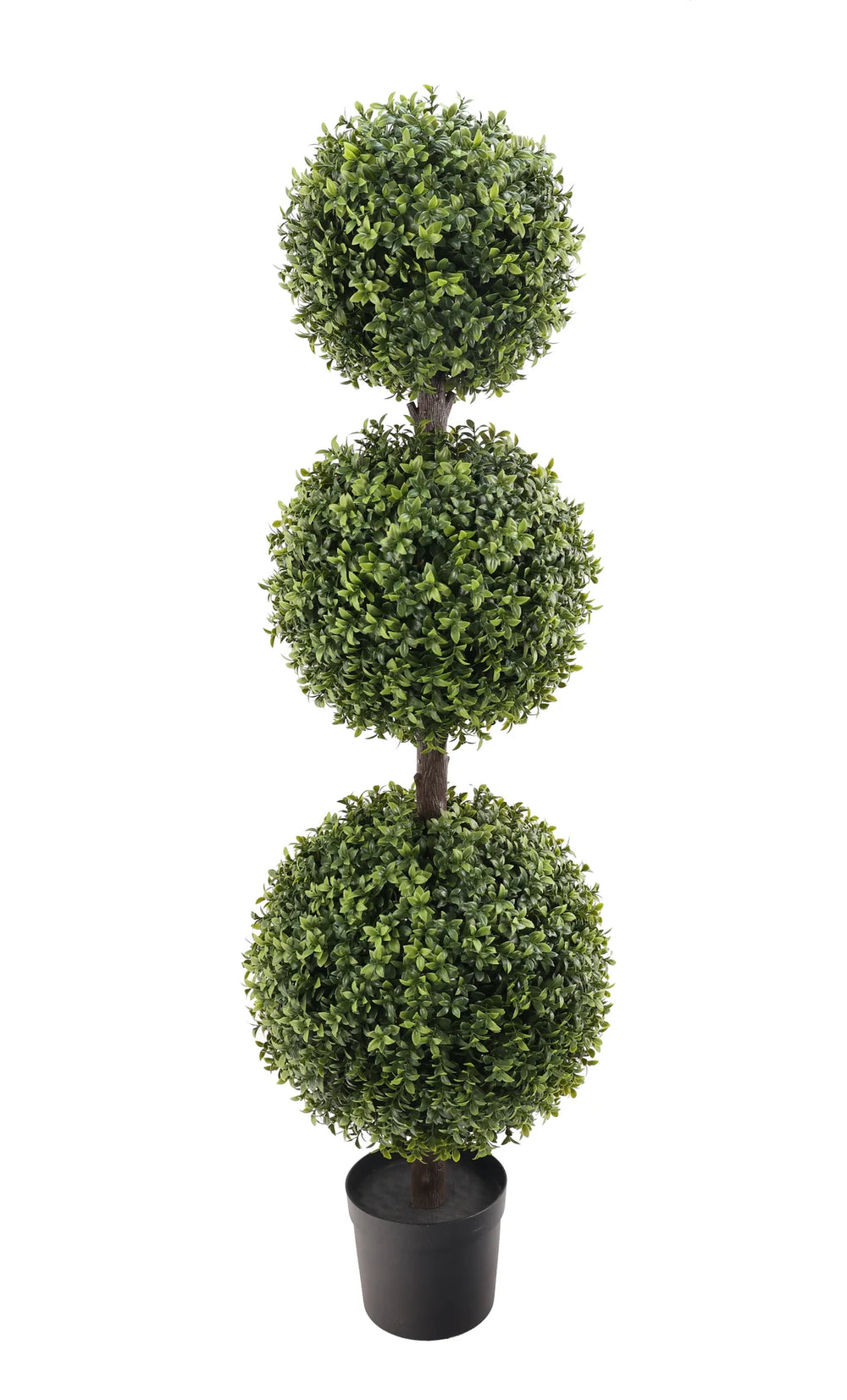 artificial three ball topiary tree 128cm - full view