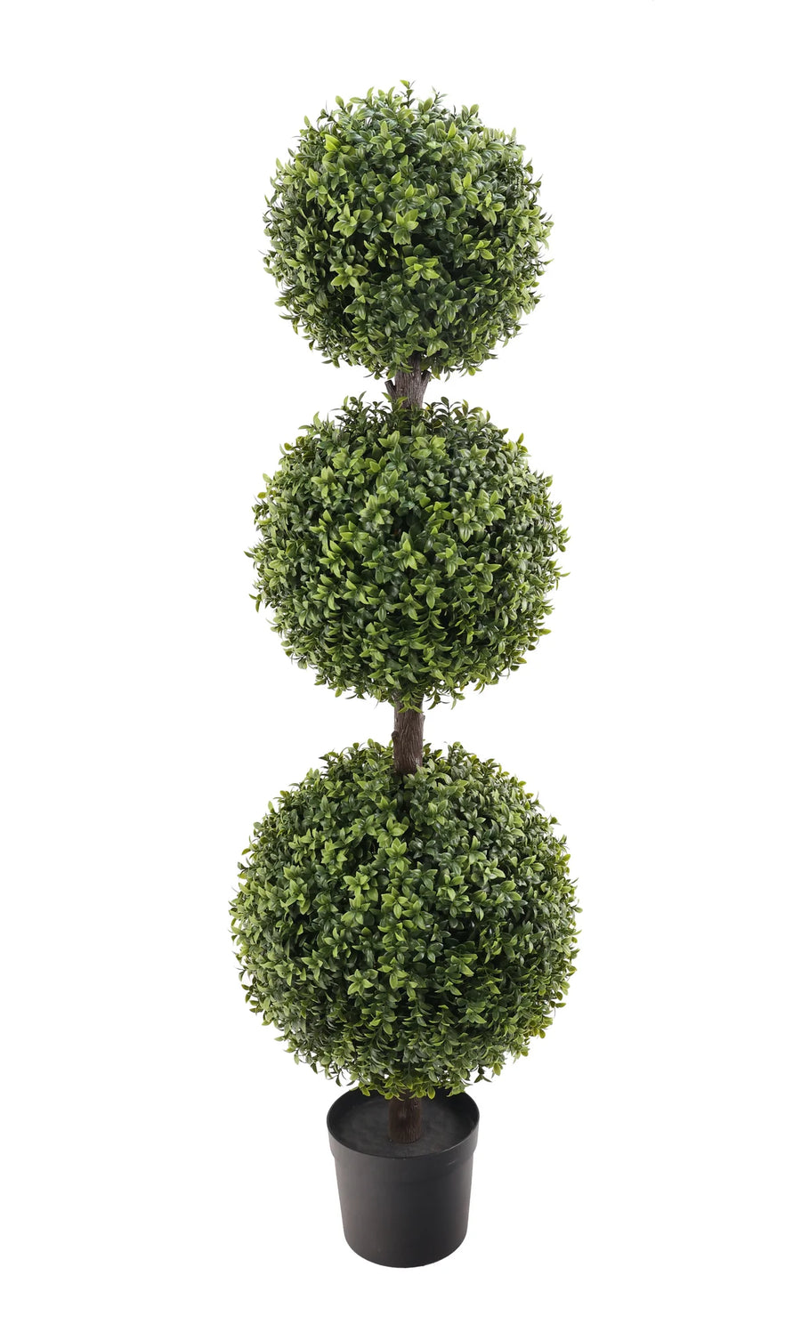 artificial three ball topiary tree 128cm - full view