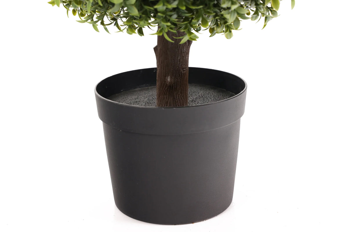 artificial three ball topiary tree 128cm - nursery pot