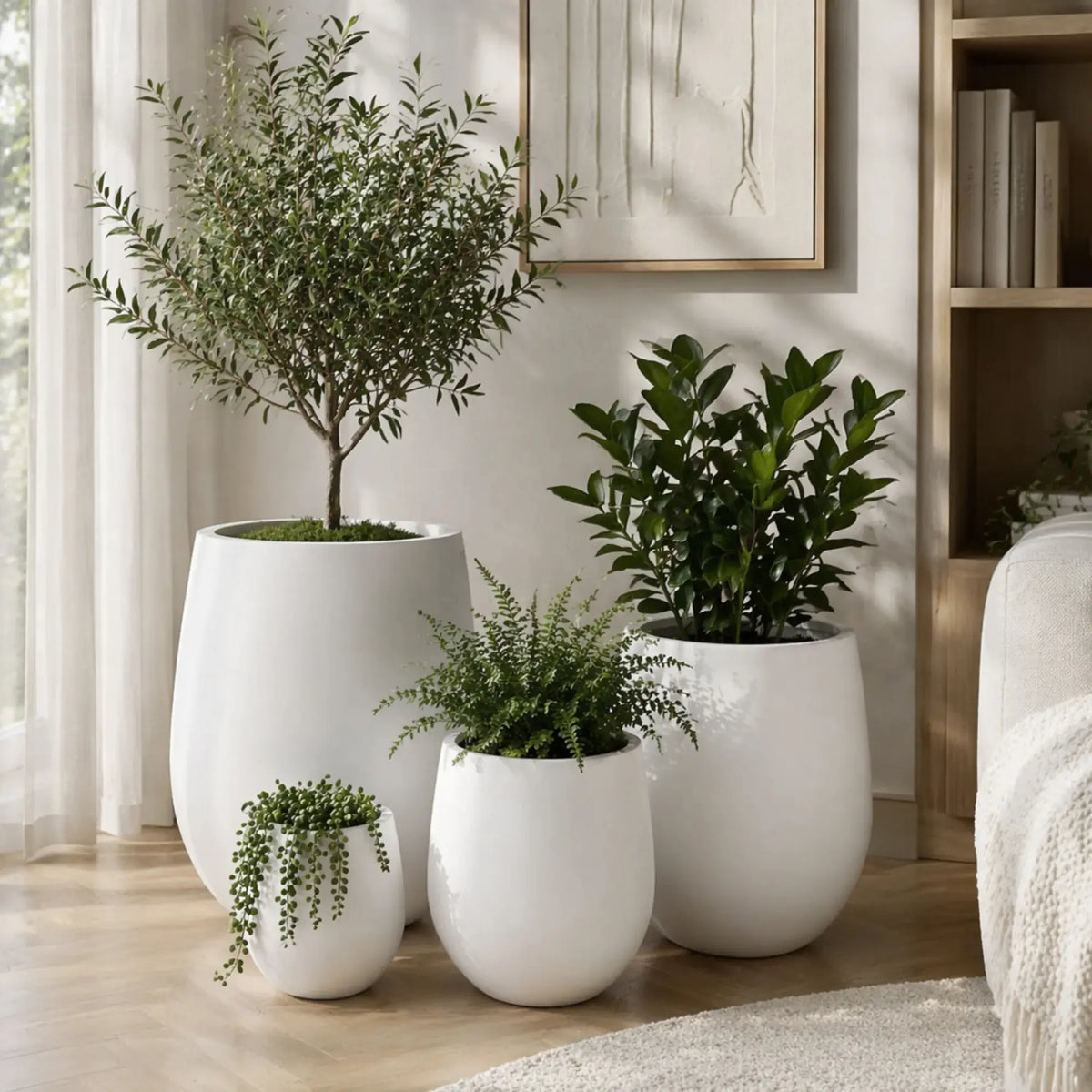 Luxury Teardrop Balloon Planter — Set of 4 White