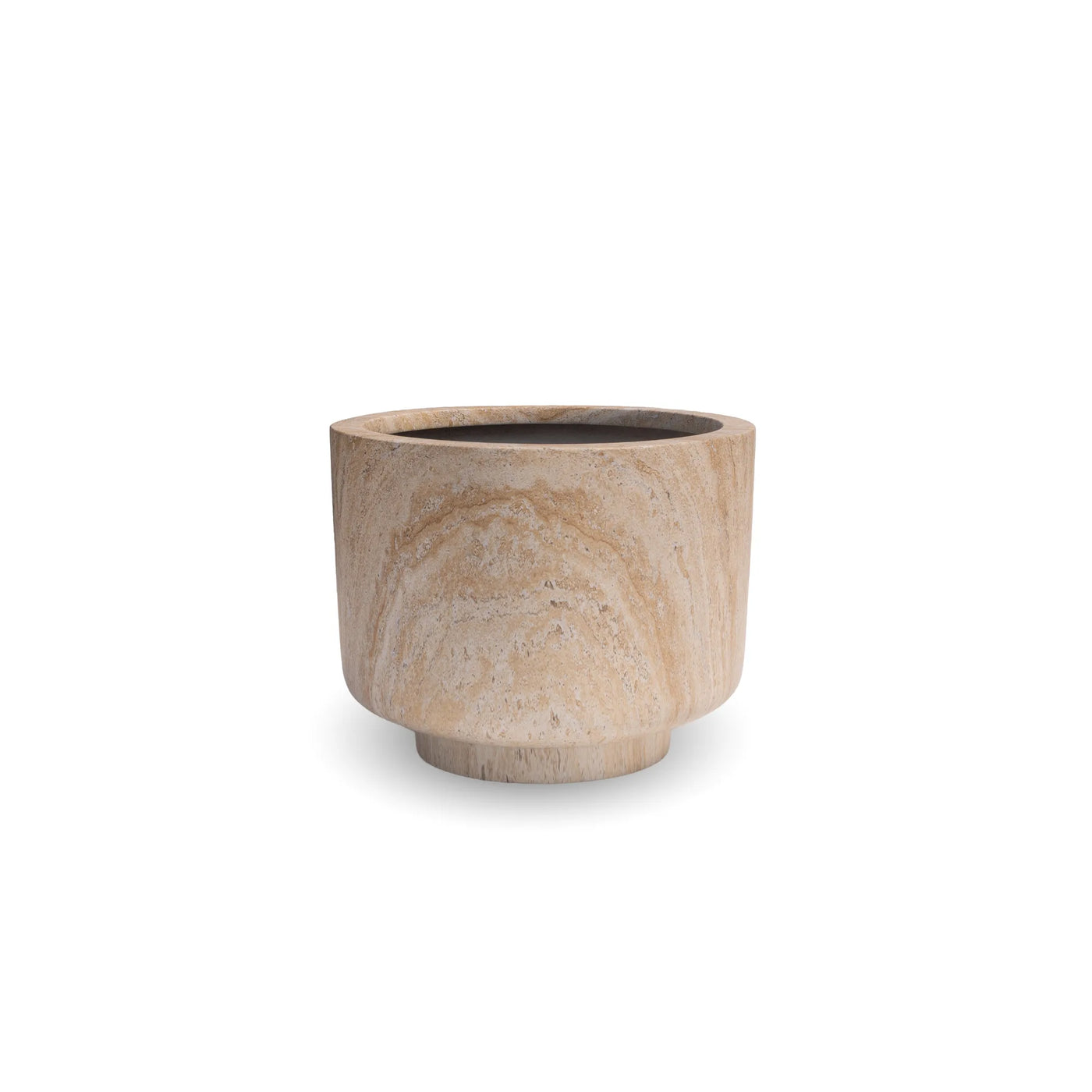 2 Sizes - Luxury Rounded Marble Planter with Pedestal Base | Premium Pot Range