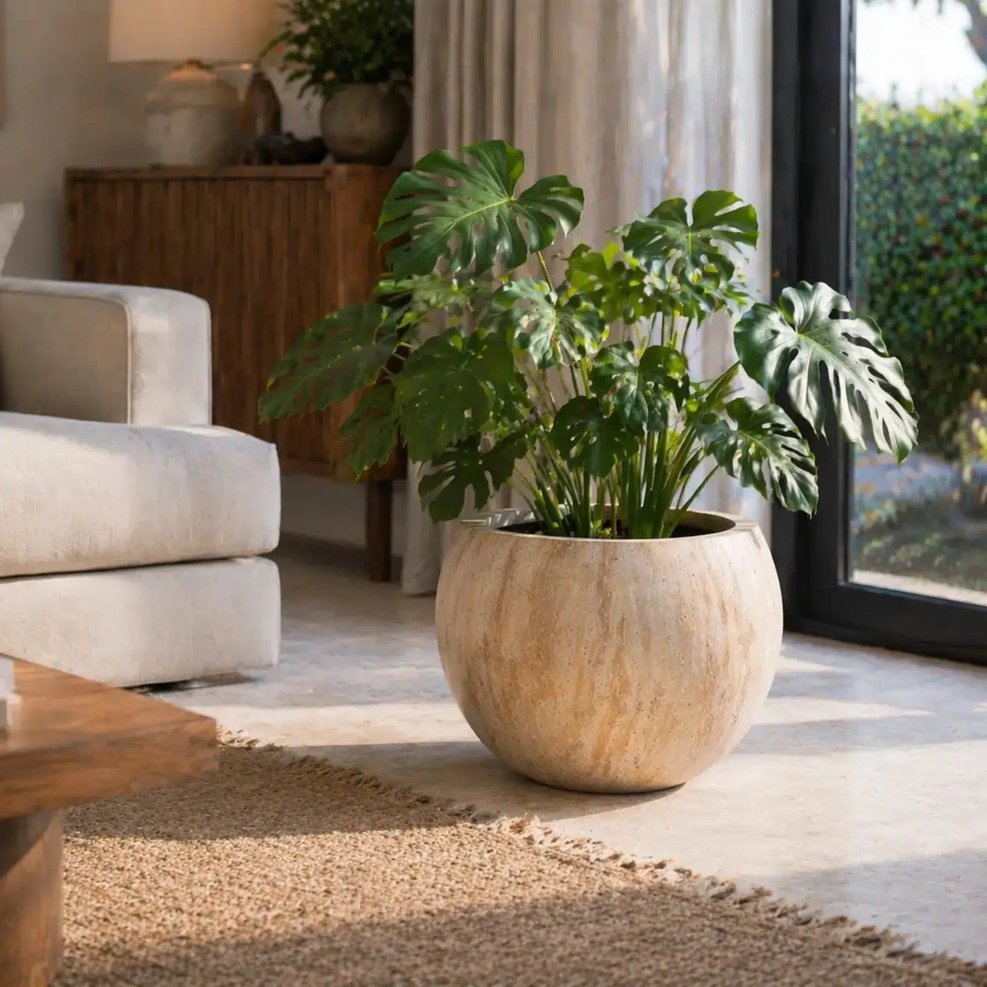 2 Sizes - Luxury Rounded Marble Planter | Premium Pot Range