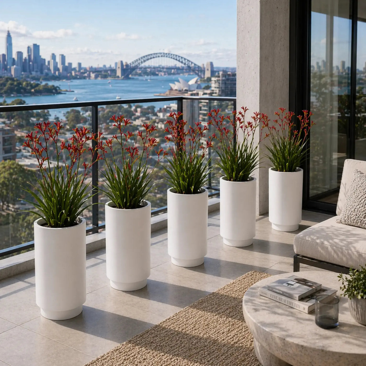 Luxury Cylinder Planter 40cm Matt White Premium Pot Range